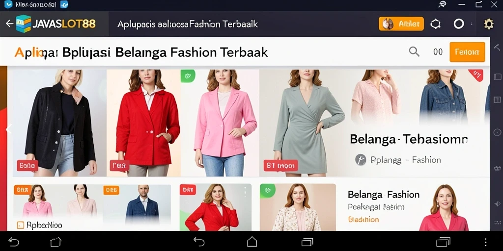Antarmuka utama JAVASLOT88 menampilkan berbagai koleksi fashion yang menarik.