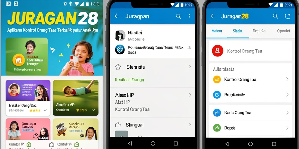 Tampilan antarmuka JURAGAN28 untuk kontrol orang tua yang efisien.