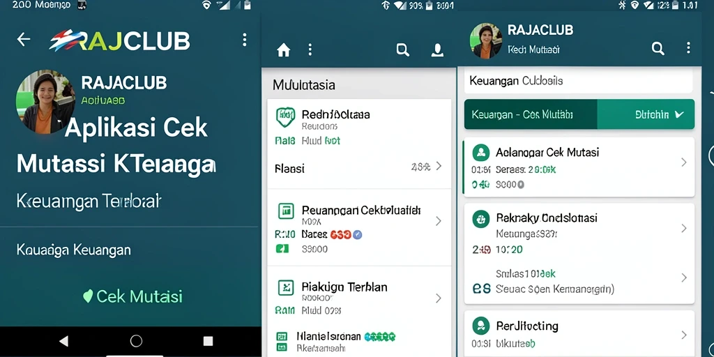 Tampilan antarmuka RAJACLUB yang jelas dan informatif.