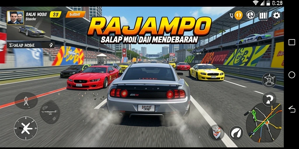 Tampilan antarmuka game RAJAMPO yang menarik dan interaktif.