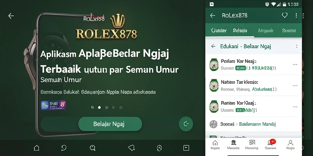 Antarmuka intuitif aplikasi Belajar Ngaji ROLEX878