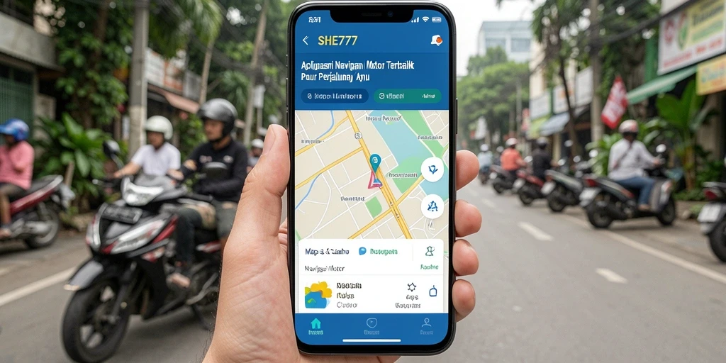 Tampilan antarmuka SHE777 dengan navigasi motor yang mudah digunakan.