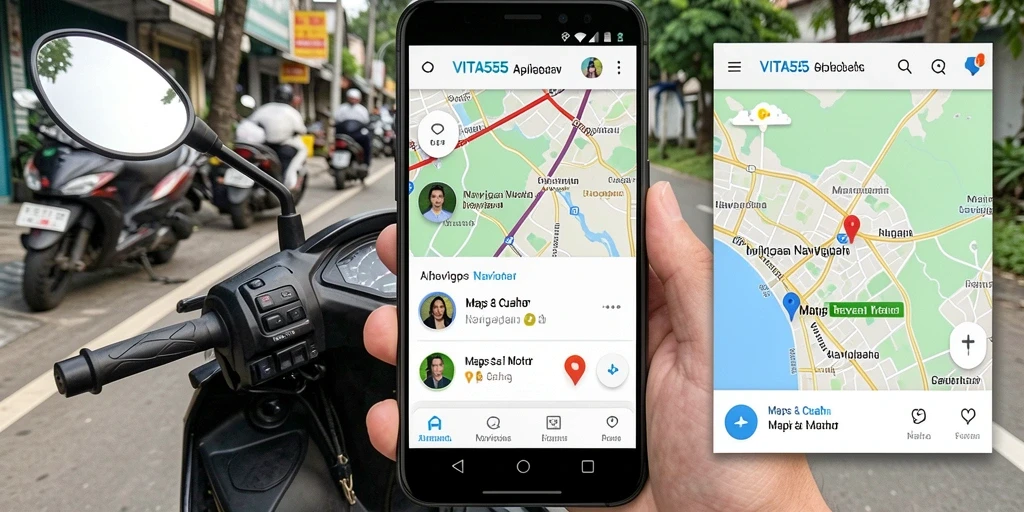 Antarmuka VITA555 yang intuitif untuk navigasi sepeda motor.